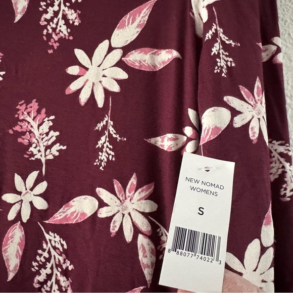 DIP S New Nomad Maroon Floral Midi Dress Cottagecore Boho Feminine Fall - Picture 4 of 10